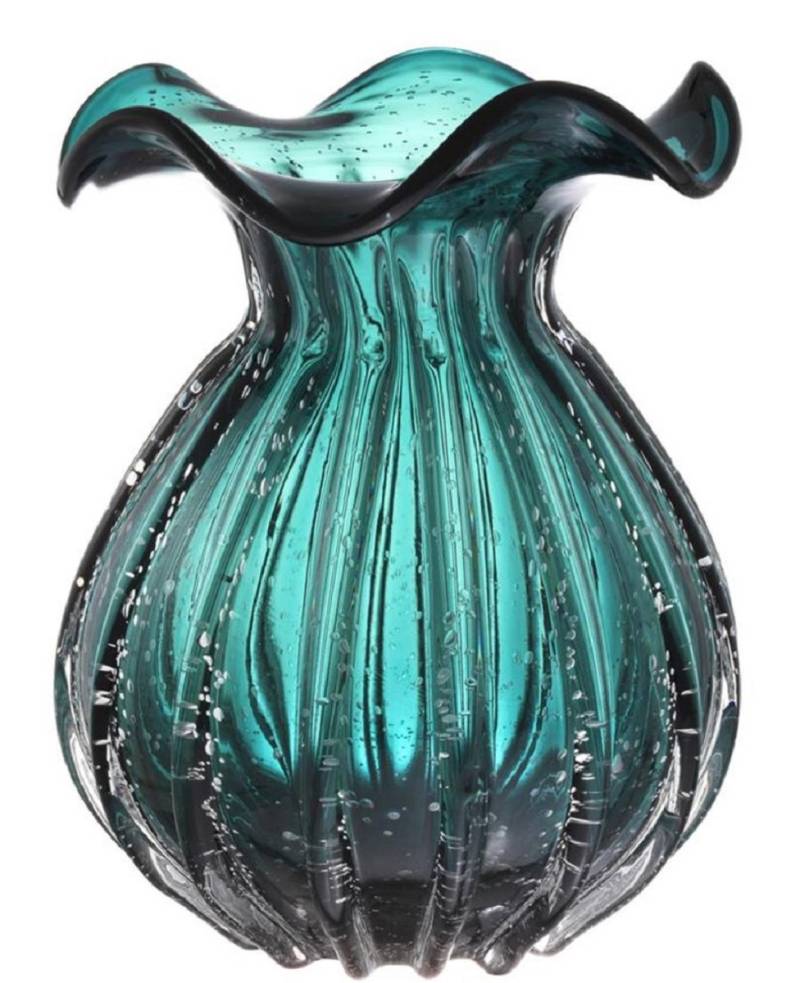 Casa Padrino Glas Vase / Blumenvase GrÃ¼n Ã 26 x H. 33 cm - Luxus Wohnzimmer Deko von Casa Padrino