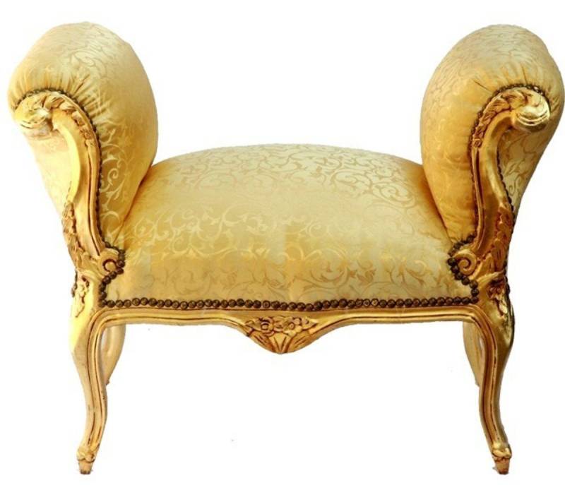 Casa Padrino Hocker Barock Schemel Hocker Gold Muster / Gold - Sitzbank von Casa Padrino