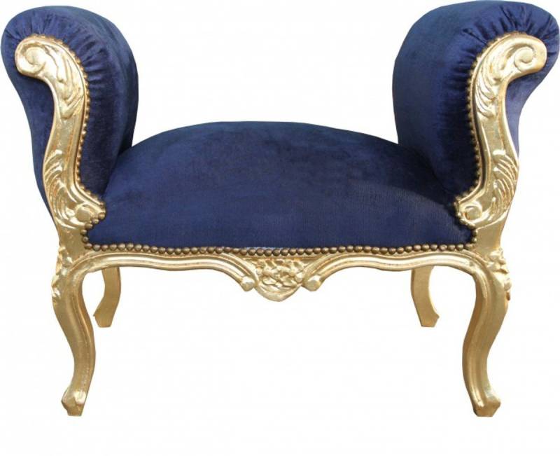 Casa Padrino Hocker Barock Schemel Hocker Royalblau / Gold - Sitzbank Casa Padrino Hocker Barock Schemel Hocker Royalblau / Gold - Sitzbank von Casa Padrino
