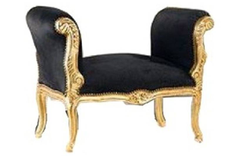 Casa Padrino Hocker Barock Schemel Hocker Schwarz / Gold - Sitzbank Casa Padrino Hocker Barock Schemel Hocker Schwarz / Gold - Sitzbank von Casa Padrino