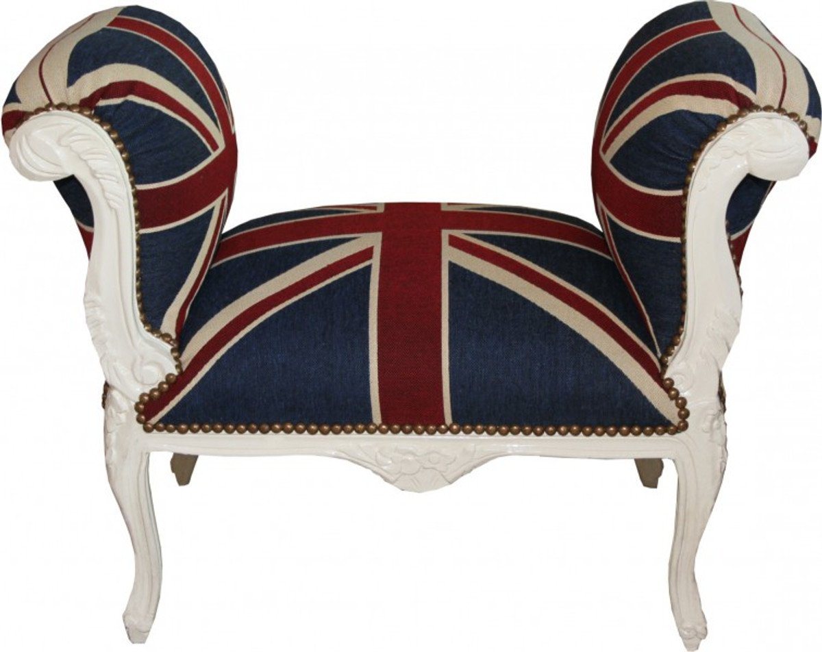 Casa Padrino Hocker Barock Schemel Hocker Union Jack / Creme - Sitzbank von Casa Padrino