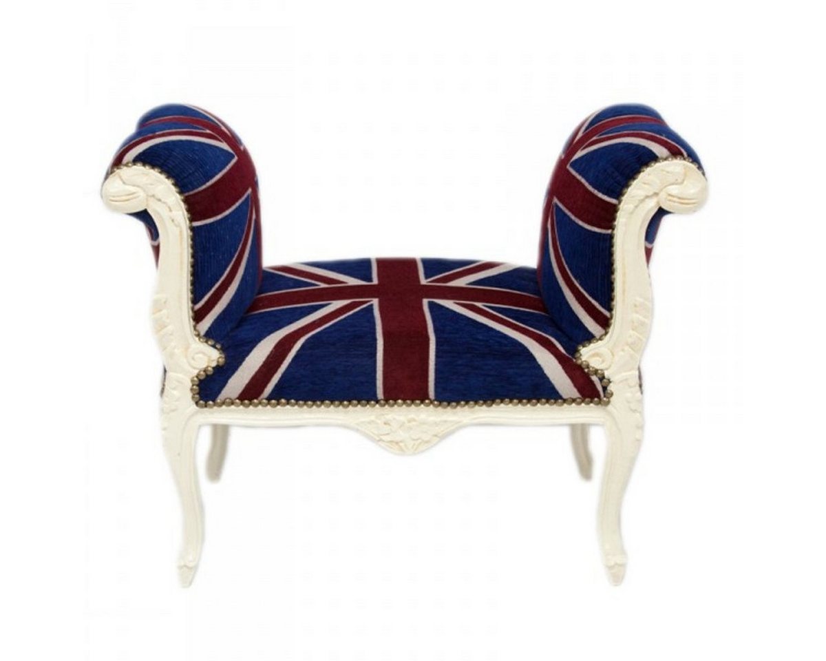 Casa Padrino Hocker Barock Schemel Hocker Union Jack / Creme - Sitzbank von Casa Padrino