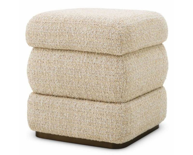 Casa Padrino Hocker Casa Padrino Luxus Hocker Beige / Bronze H. 52 cm - Luxus Hotel Möbel Casa Padrino Hocker Casa Padrino Luxus Hocker Beige / Bronze H. 52 cm - Luxus Hotel Möbel von Casa Padrino