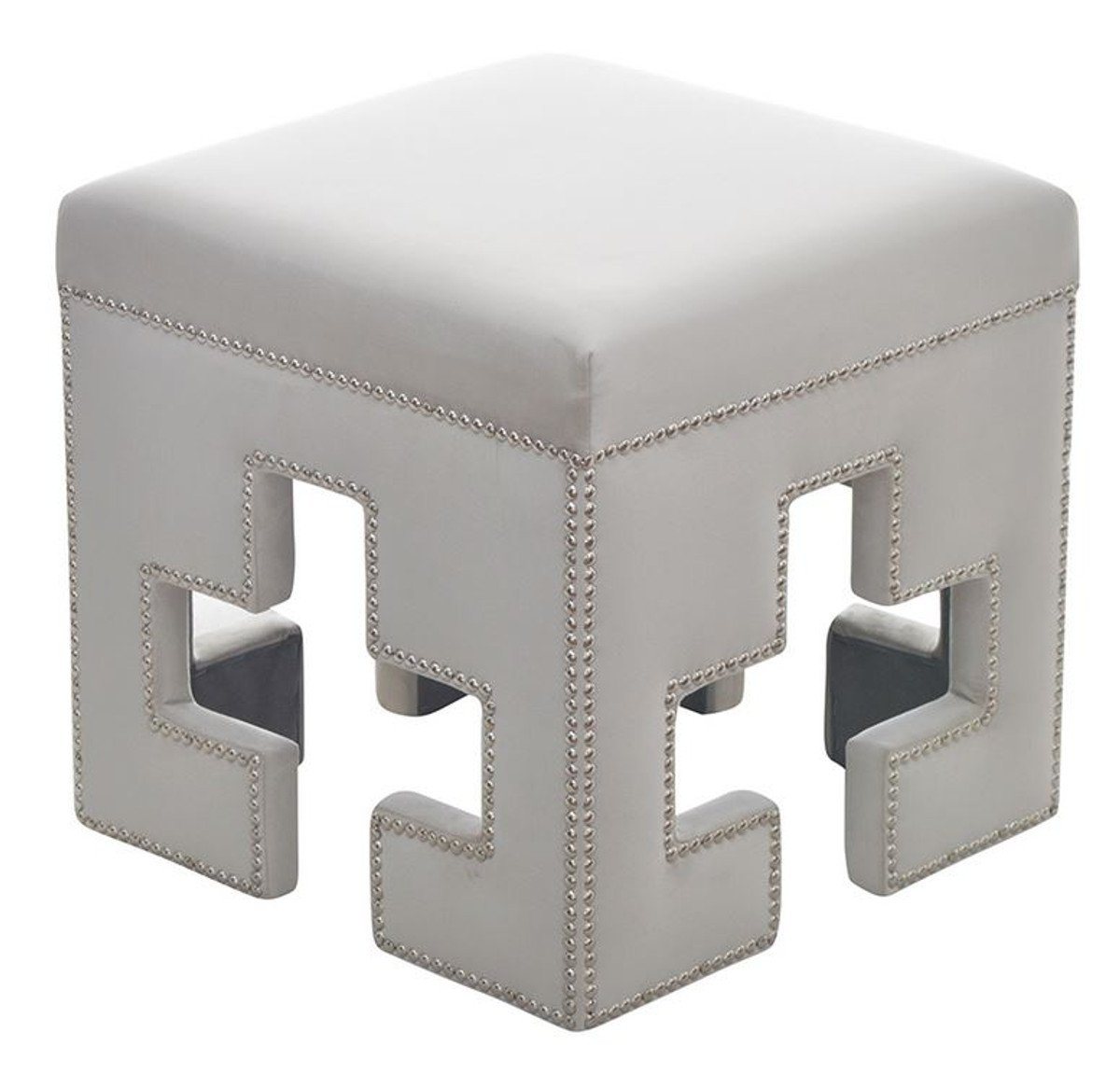 Casa Padrino Hocker Luxus Sitzhocker Eckig Cross H46.5 x 48 cm - Luxus Qualität - ALLE FARBEN - Neo Classic Vintage Style Hocker - Möbel von Casa Padrino