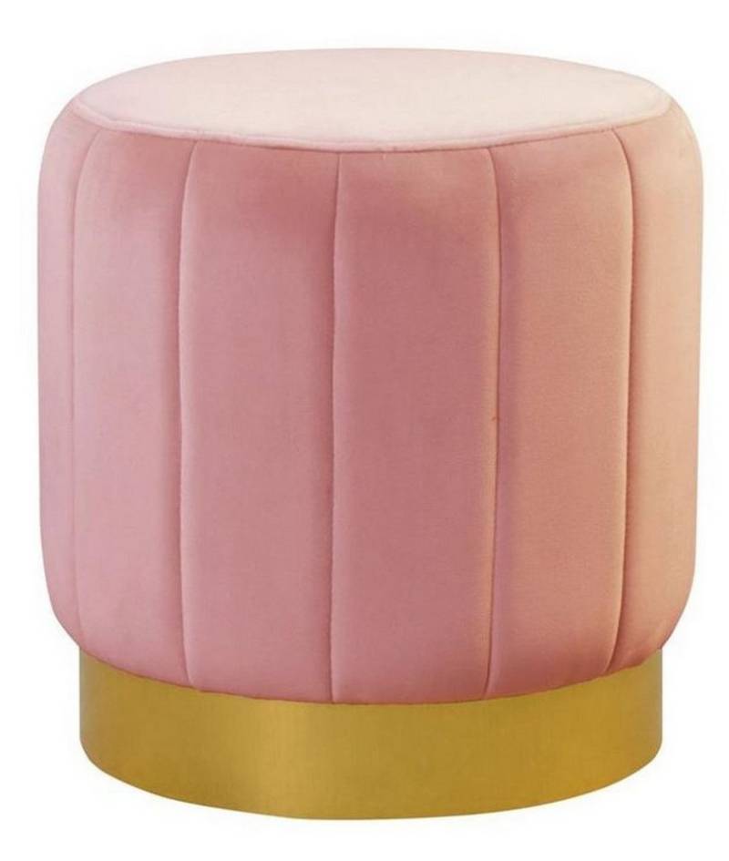 Casa Padrino Hocker Luxus Sitzhocker mit Gold Metall - Luxus Qualität - ALLE FARBEN - Neo Classic Rund Hocker - Möbel von Casa Padrino