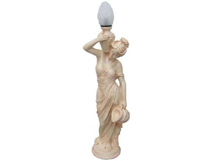 Casa Padrino Jugendstil Außenstehleuchte Skulptur Frau mit Krug Beige H. 130 cm - Wetterbeständige Garten & Terrassen Leuchte - Barock & Jugendstil Deko Accessoires von Casa Padrino