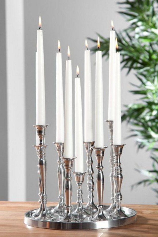 Casa Padrino Kerzenhalter Designer Kerzenhalter aus poliertem Aluminium, 9-flammig - Shine Classic - Kerzenleuchter von Casa Padrino
