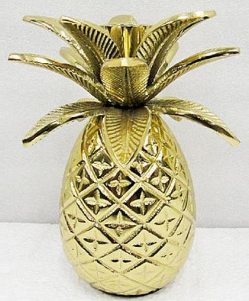 Casa Padrino Kerzenhalter Designer Messing Kerzenhalter Ananas Gold Ø 12 x H. 15 cm - Luxus Accessoires von Casa Padrino