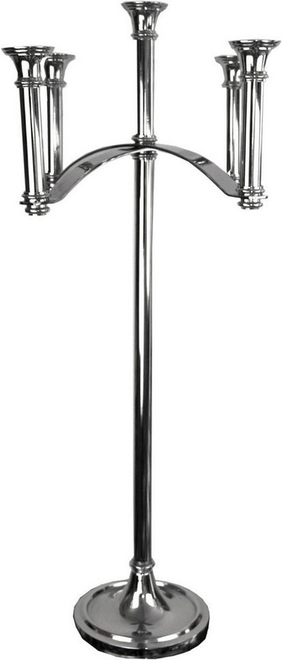 Casa Padrino Kerzenhalter Luxus Kerzenhalter Silber 47 x 47 x H. 101,5 cm - Art Deco Aluminium Kerzenständer von Casa Padrino
