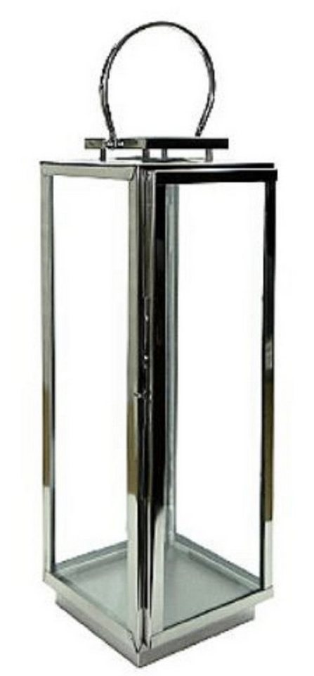 Casa Padrino Kerzenlaterne Luxus Laterne mit Tragegriff Silber 20 x 20 x H. 56 cm - Deko Accessoires von Casa Padrino