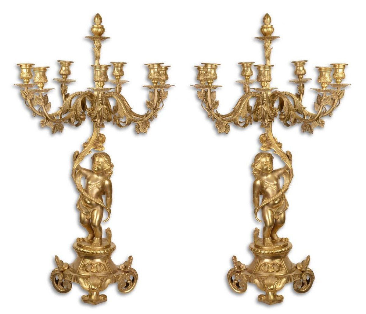 Casa Padrino Kerzenständer Barock Kerzenständer Set Gold 46 x 46 x H. 83 cm - Edel & Prunkvoll von Casa Padrino