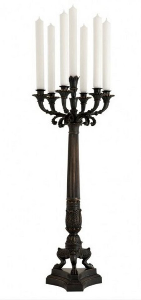 Casa Padrino Kerzenständer Massier Luxus Kerzenständer Antikstil Bronze 79 x 30 cm - Kerzenhalter von Casa Padrino