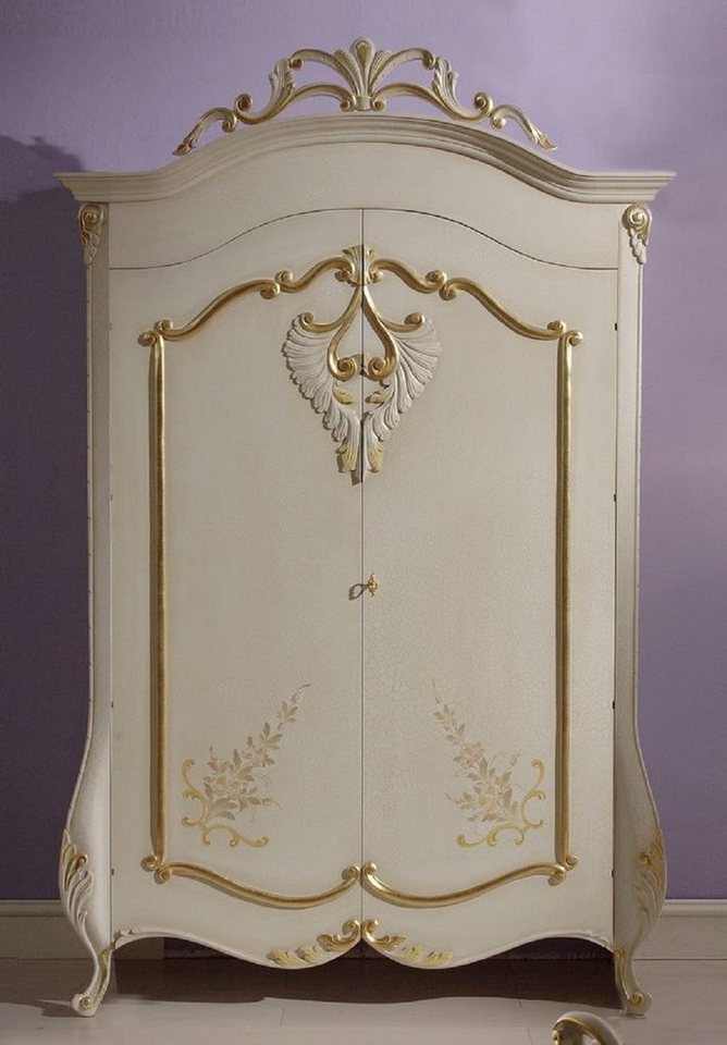 Casa Padrino Kleiderschrank Casa Padrino Luxus Barock Schlafzimmerschrank Creme / Gold - Prunkvoller Barock Kleiderschrank - Luxus Schlafzimmer Möbel im Barockstil - Edel & Prunkvoll - Luxus Qualität - Made in Italy von Casa Padrino