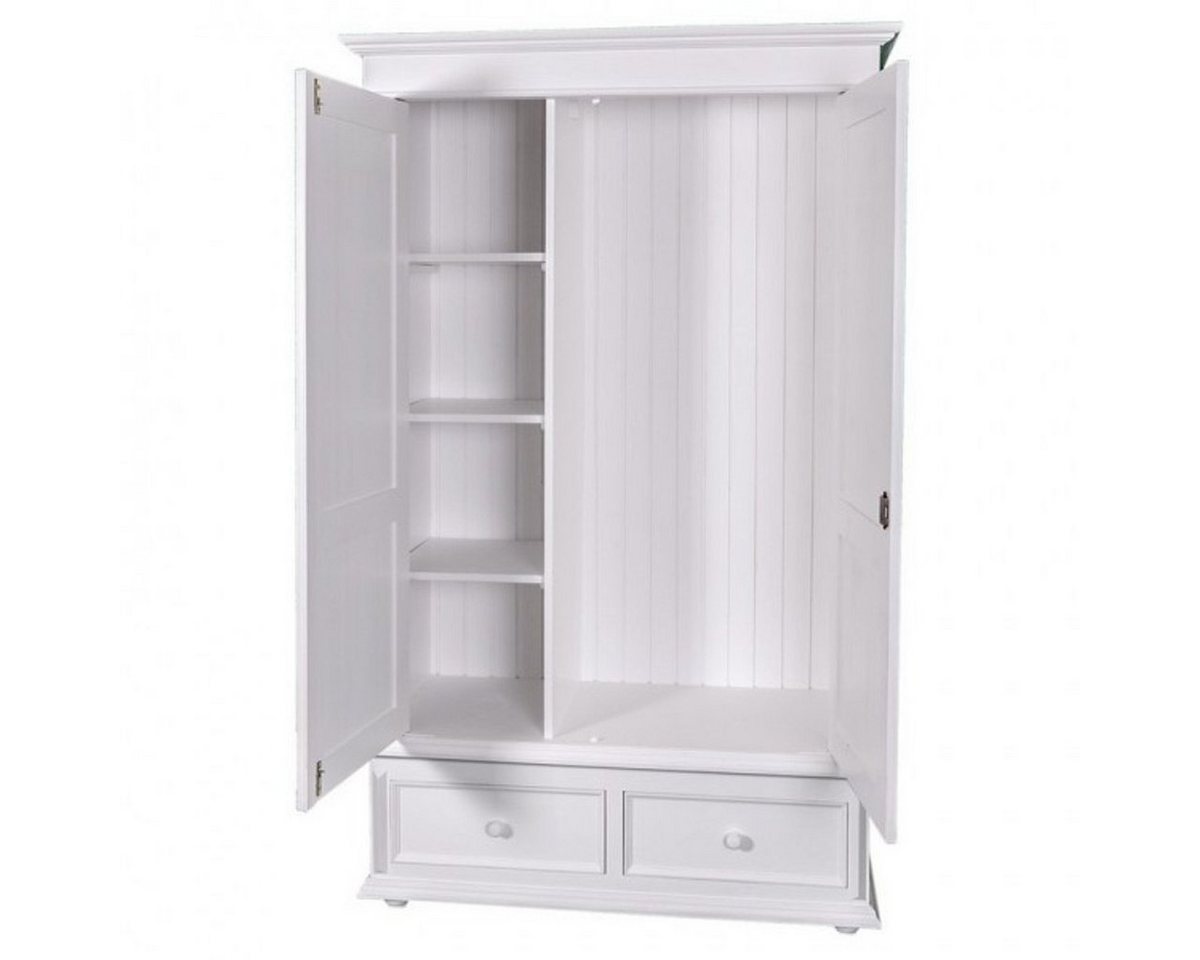 Casa Padrino Kleiderschrank Landhaus Stil Kleiderschrank Weiß - Kleider Schrank Shabby H 206 cm B 127 cm T 61 cm von Casa Padrino