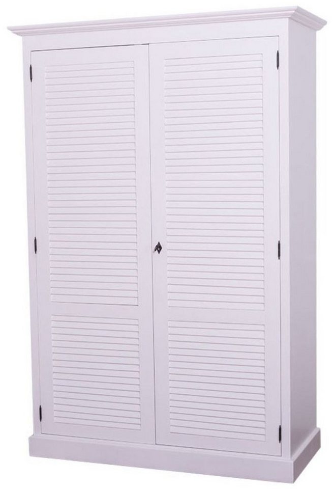 Casa Padrino Kleiderschrank Landhausstil Schlafzimmerschrank / Kleiderschrank mit 2 Türen Weiß 134 x 59 x H. 200 cm - Schlafzimmermöbel von Casa Padrino