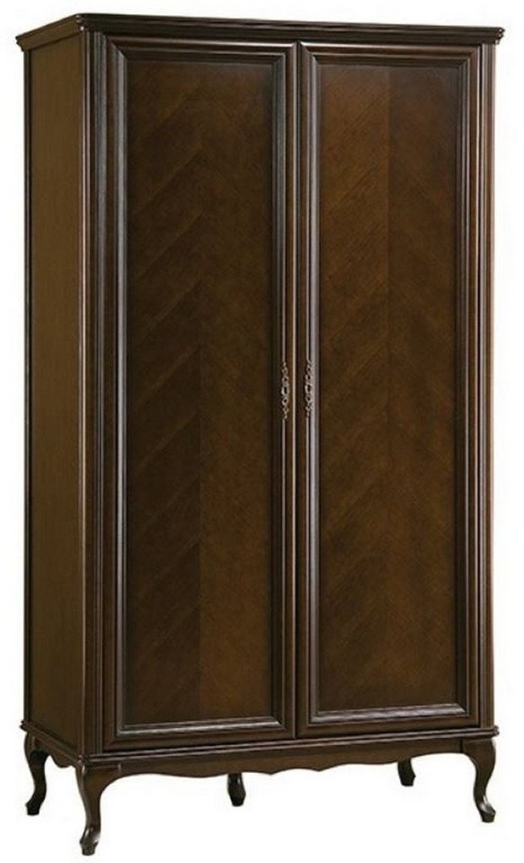 Casa Padrino Kleiderschrank Luxus Jugendstil Schlafzimmerschrank Dunkelbraun 114,5 x 60 x H. 206 cm - Massivholz Kleiderschrank mit 2 Türen - Barock & Jugendstil Schlafzimmer Möbel von Casa Padrino