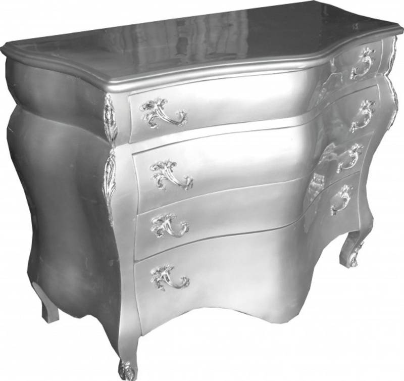 Casa Padrino Kommode Casa Padrino Barock Kommode Silber B120 H94 cm - Handgefertigte Barock Möbel von Casa Padrino