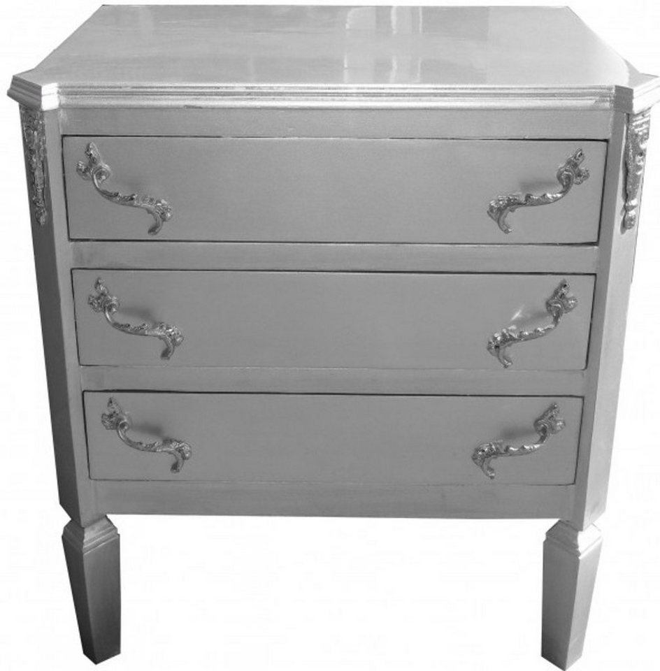 Casa Padrino Kommode Casa Padrino Barock Kommode Silber B60 H69 cm - Handgefertigte Art Deco Möbel von Casa Padrino