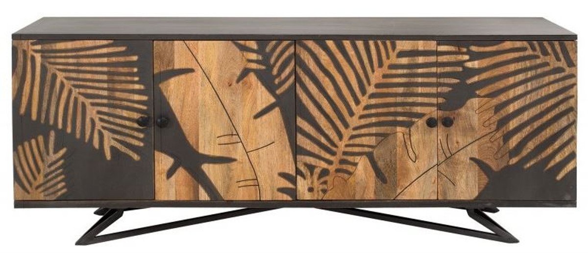 Casa Padrino Kommode Casa Padrino Designer Kommode Sideboard 175 x 45 x H.75cm Fernsehschrank - Handgefertigt aus massivem Mangoholz! von Casa Padrino