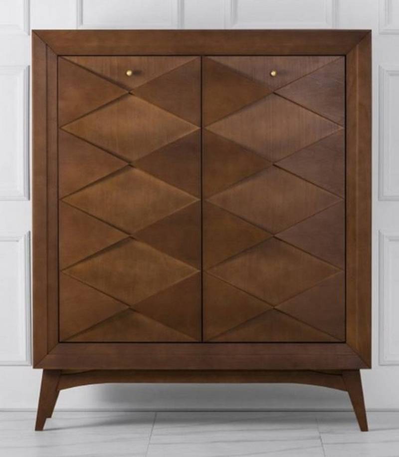 Casa Padrino Kommode Casa Padrino Luxus Neoklassik Kommode Holzfarben Braun 120 x H143 cm - Sideboard Art Deco Möbel von Casa Padrino