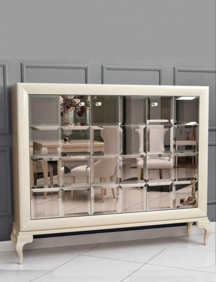 Casa Padrino Kommode Casa Padrino Luxus Neoklassik Kommode verspiegelt Weiß / Gold 179 x H147 cm - Sideboard Art Deco Möbel Casa Padrino Kommode Casa Padrino Luxus Neoklassik Kommode verspiegelt Weiß / Gold 179 x H147 cm - Sideboard Art Deco Möbel von Casa Padrino
