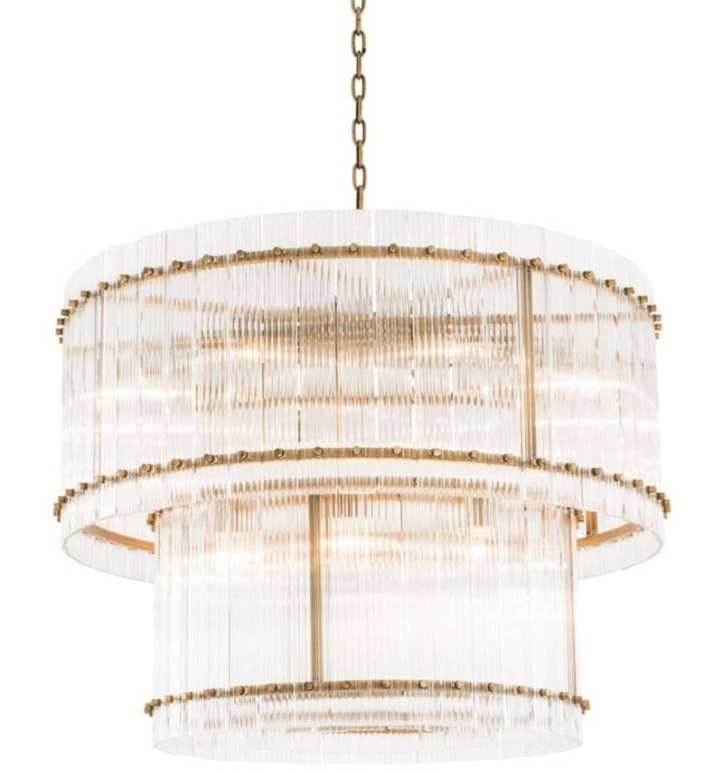 Casa Padrino Kronleuchter Antik Messing Ã 93 x H. 70 cm - Runder Luxus Kronleuchter von Casa Padrino