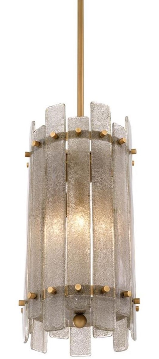 Casa Padrino Kronleuchter Antik Messingfarben à 27 x H. 52 cm - Runder Luxus Kronleuchter mit mundgeblasenem Glas Casa Padrino Kronleuchter Antik Messingfarben à 27 x H. 52 cm - Runder Luxus Kronleuchter mit mundgeblasenem Glas von Casa Padrino