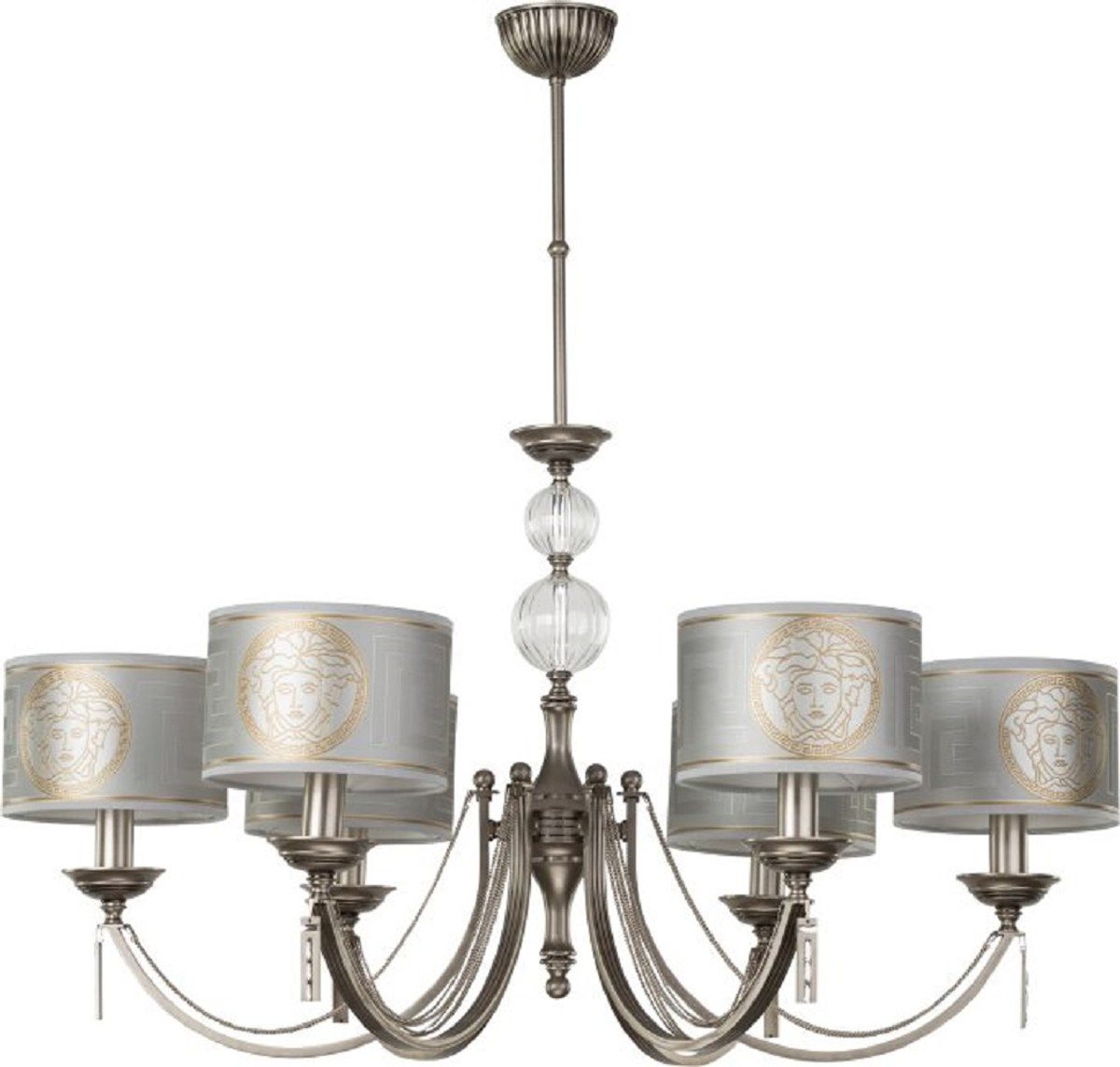 Casa Padrino Kronleuchter Casa Padrino Luxus Barock Messing Kronleuchter Silber Ø 85 cm von Casa Padrino