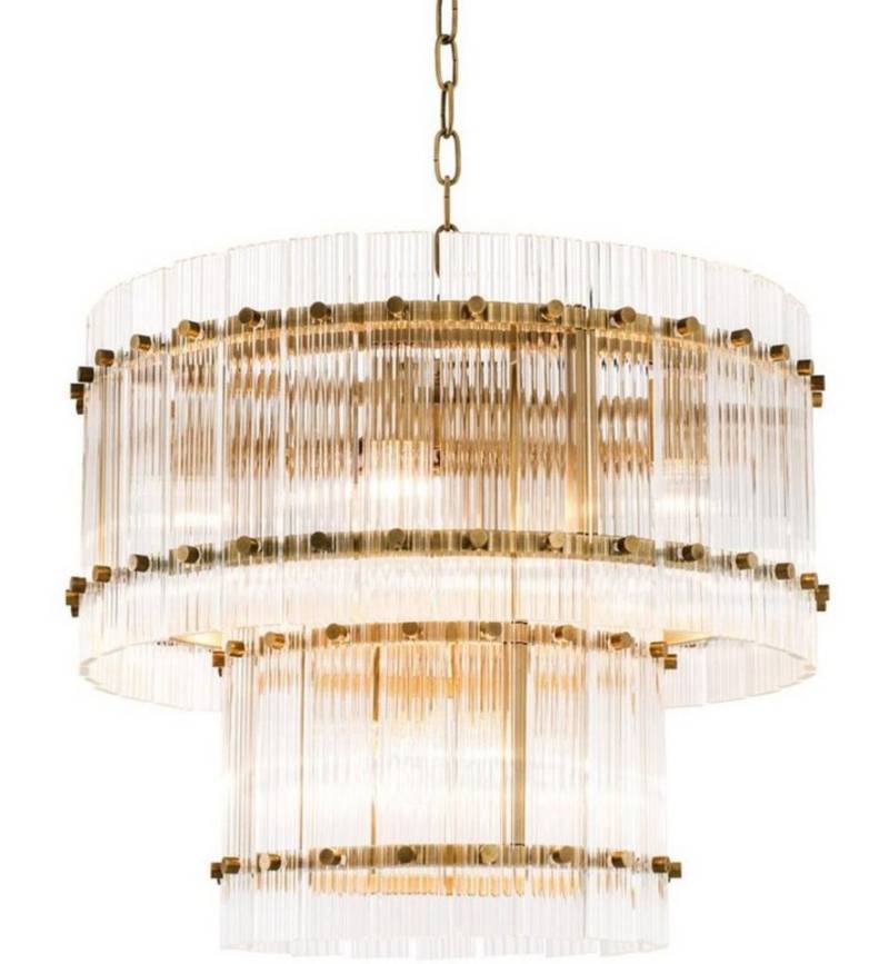 Casa Padrino Kronleuchter Kronleuchter Antik Messing Ø 57 x H. 47 cm - Runder Luxus Kronleuchter von Casa Padrino