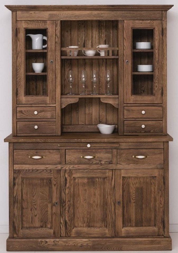 Casa Padrino Küchenbuffet Casa Padrino Landhausstil Esszimmerschrank Dunkelbraun 137 x 50 x H. 197 cm - Massivholz Küchenschrank - Esszimmer Möbel im Landhausstil - Landhausstil Esszimmer Einrichtung von Casa Padrino