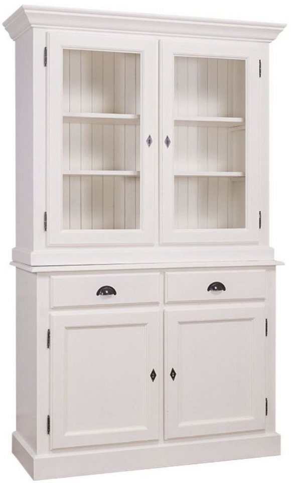 Casa Padrino Küchenbuffet Landhausstil Küchenschrank Weiß 128 x 45 x H. 200 cm - Landhausstil Küchenmöbel von Casa Padrino