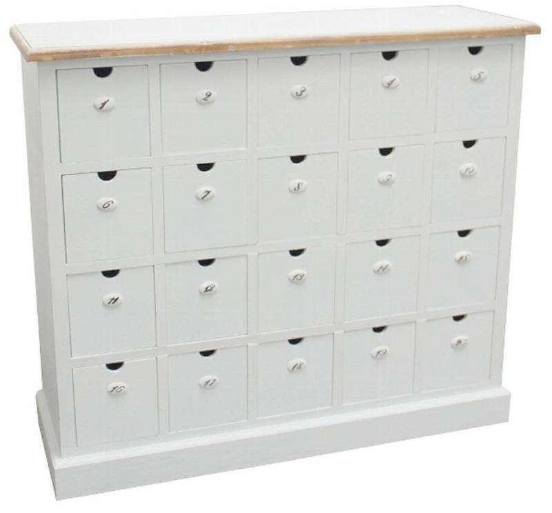 Casa Padrino Landhausstil Apothekerkommode Antik Weià / Naturfarben 105 x 39 x H. 93 cm - Landhausstil Kommode mit 20 Schubladen Casa Padrino Landhausstil Apothekerkommode Antik Weià / Naturfarben 105 x 39 x H. 93 cm - Landhausstil Kommode mit 20 Schubladen von Casa Padrino