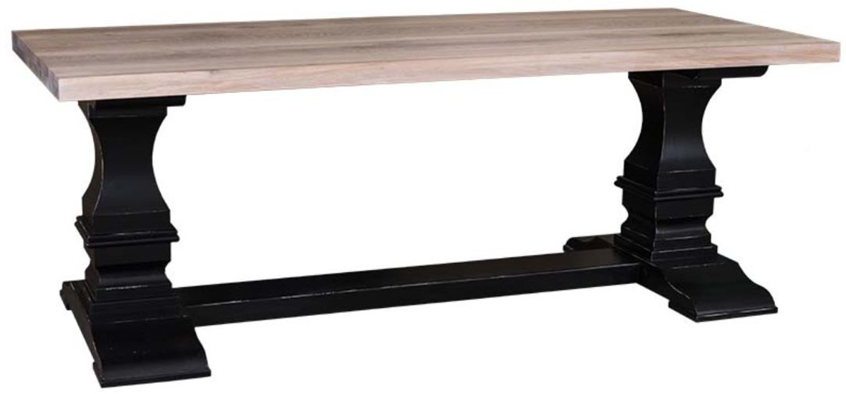 Casa Padrino Landhausstil Esstisch Antik Stil Schwarz / Naturfarben 210 x 90 x H. 78 cm - Landhausstil Esszimmermöbel Casa Padrino Landhausstil Esstisch Antik Stil Schwarz / Naturfarben 210 x 90 x H. 78 cm - Landhausstil Esszimmermöbel von Casa Padrino