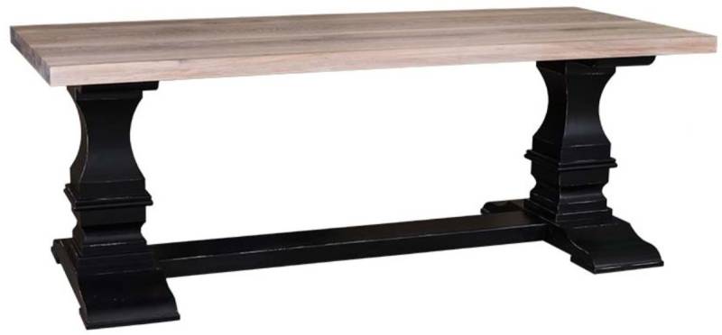 Casa Padrino Landhausstil Esstisch Antik Stil Schwarz / Naturfarben 210 x 90 x H. 78 cm - Landhausstil EsszimmermÃ¶bel von Casa Padrino