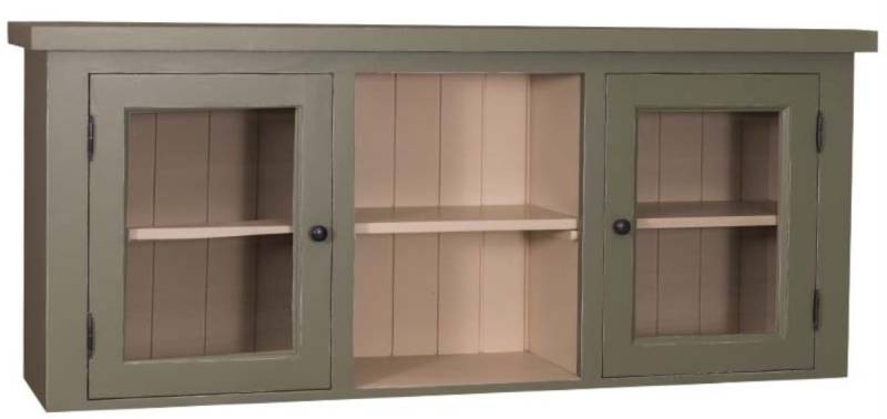 Casa Padrino Landhausstil KÃ¼chenhÃ¤ngeschrank GrÃ¼n / Beige 156 x 31 x H. 65 cm - Landhausstil KÃ¼chenschrank mit 2 GlastÃ¼ren von Casa Padrino