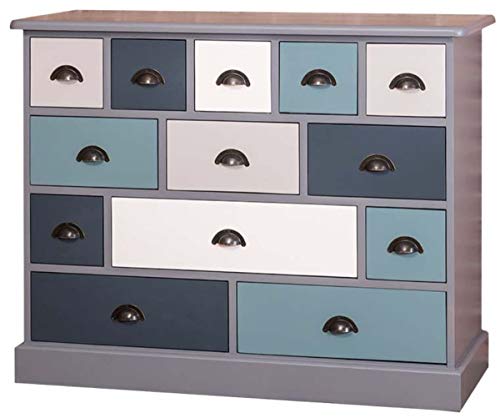 Casa Padrino Landhausstil Kommode mit 13 Schubladen - Büromöbel im Landhausstil, Farbe:Mehrfarbig von Casa Padrino