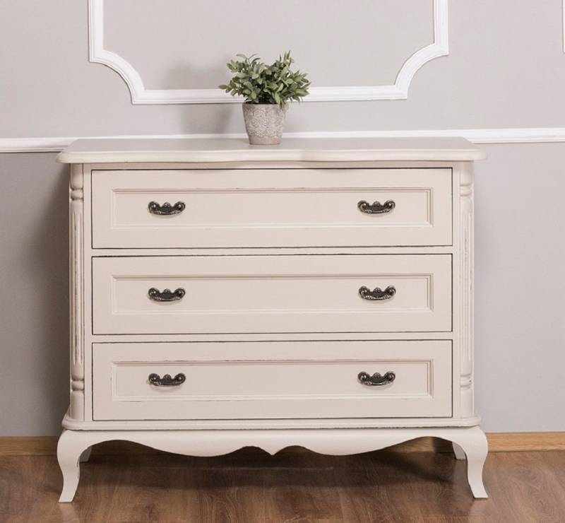 Casa Padrino Landhausstil Kommode mit 3 Schubladen Antik Hellgrau 110 x 48 x H. 89 cm - Landhausstil Möbel Casa Padrino Landhausstil Kommode mit 3 Schubladen Antik Hellgrau 110 x 48 x H. 89 cm - Landhausstil Möbel von Casa Padrino