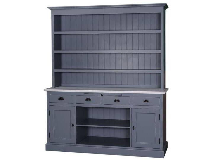 Casa Padrino Landhausstil Küchenschrank Antik Blau / Grau 178 x 50 x H. 210 cm - Landhausstil Küchenmöbel von Casa Padrino