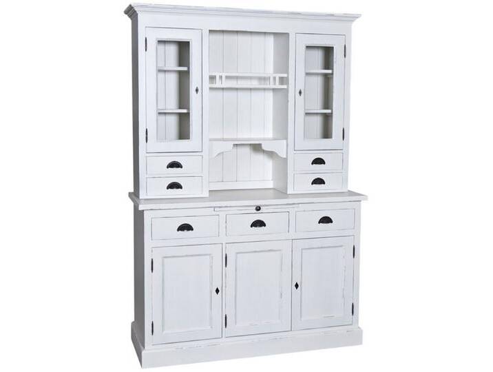 Casa Padrino Landhausstil Küchenschrank Antik Weiß 137 x 50 x H. 197 cm - 2 Teiliger Küchenschrank mit 5 Türen und 7 Schubladen von Casa Padrino