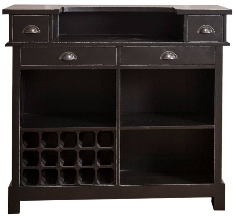 Casa Padrino Landhausstil Massivholz Barschrank mit 4 Schubladen & Weinflaschenhalter Antik Schwarz 120 x 51 x H. 107 cm - Landhausstil Möbel Casa Padrino Landhausstil Massivholz Barschrank mit 4 Schubladen & Weinflaschenhalter Antik Schwarz 120 x 51 x H. 107 cm - Landhausstil Möbel von Casa Padrino