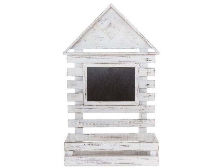 Casa Padrino Landhausstil Shabby Chic Wandhängeschrank Antik Weiß 60 x 21 x H. 38 cm - Handgefertigter Hängeschrank mit Kreidetafel von Casa Padrino