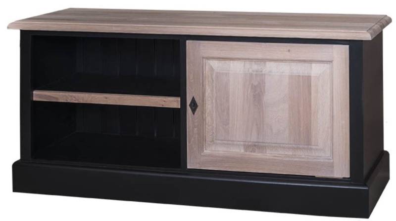 Casa Padrino Landhausstil TV Sideboard Schwarz / Naturfarben 120 x 40 x H. 50 cm - Fernsehschrank im Landhausstil Casa Padrino Landhausstil TV Sideboard Schwarz / Naturfarben 120 x 40 x H. 50 cm - Fernsehschrank im Landhausstil von Casa Padrino