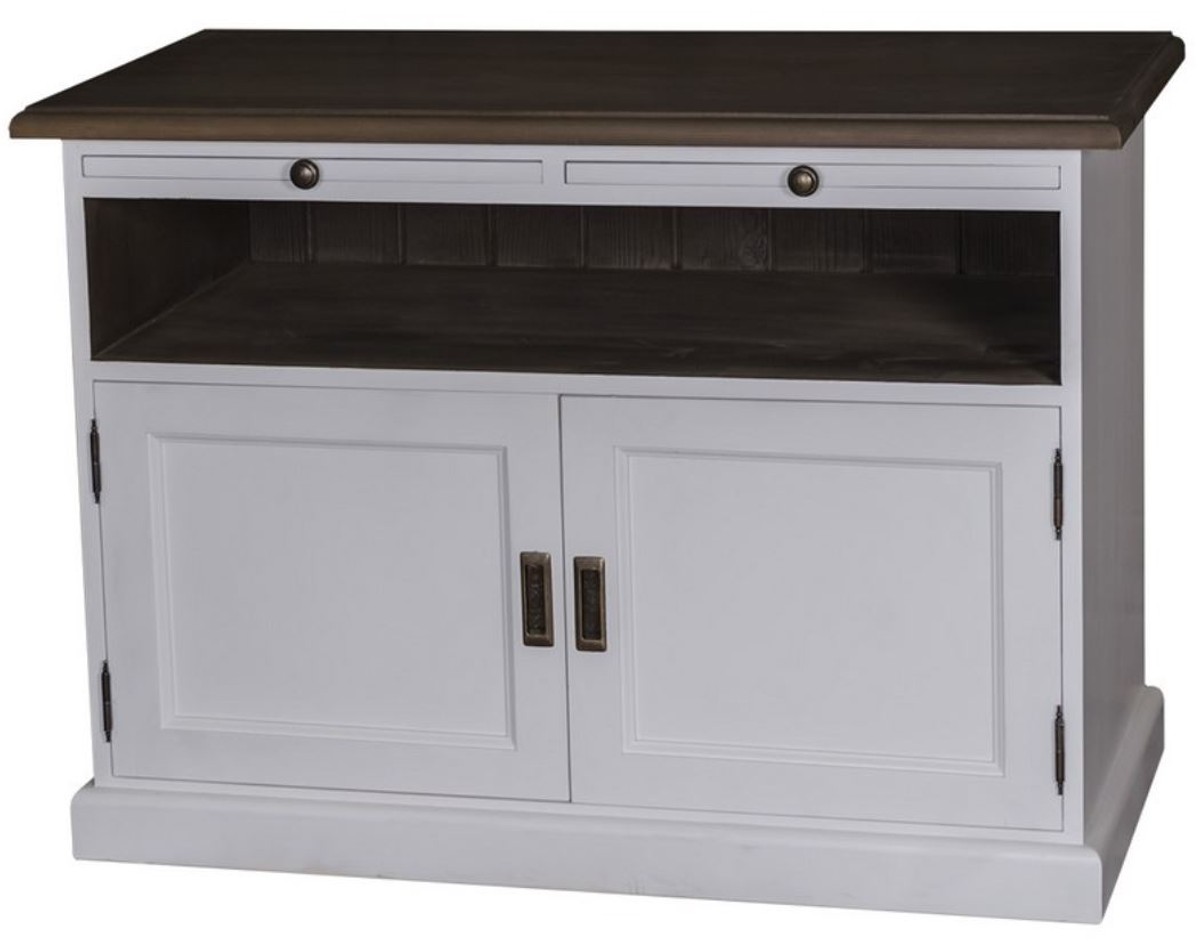 Casa Padrino Landhausstil TV Sideboard Weià / Schwarz 180 x 46 x H. 56 cm - Wohnzimmer Fernsehschrank Casa Padrino Landhausstil TV Sideboard Weià / Schwarz 180 x 46 x H. 56 cm - Wohnzimmer Fernsehschrank von Casa Padrino