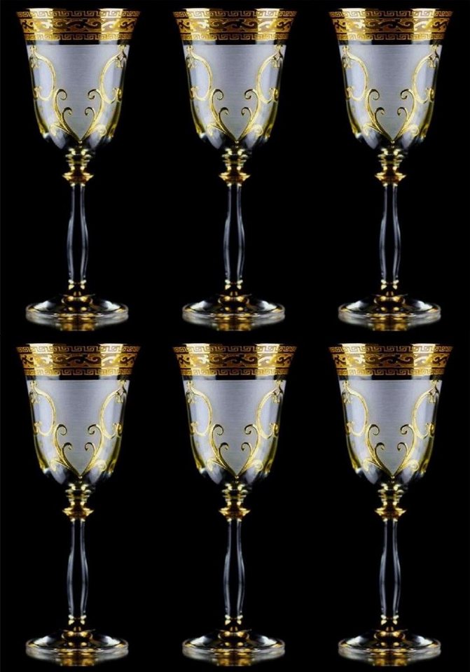 Casa Padrino Likörbecher Luxus Barock Likörglas 6er Set Weiß / Gold Ø 5,5 x H. 17 cm - Handgefertigte und handbemalte Likörgläser - Hotel & Restaurant Accessoires - Luxus Qualität Casa Padrino Likörbecher Luxus Barock Likörglas 6er Set Weiß / Gold Ø 5,5 x H. 17 cm - Handgefertigte und handbemalte Likörgläser - Hotel & Restaurant Accessoires - Luxus Qualität von Casa Padrino
