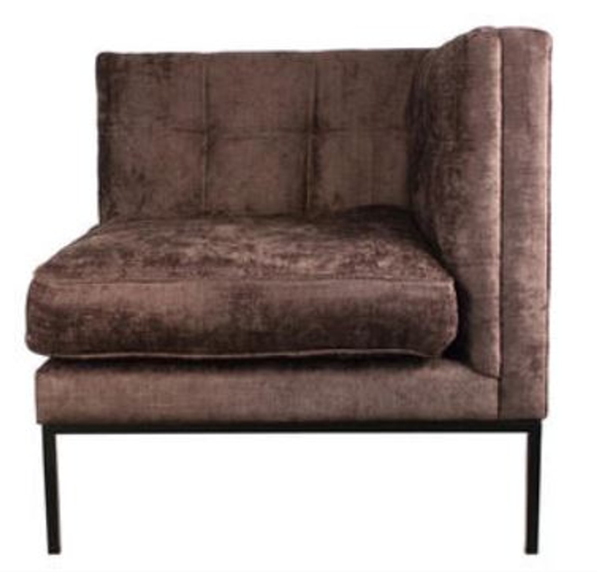 Casa Padrino Lounge Ecksessel Braun / Schwarz 83 x 83 x H. 83 cm - Luxus MÃ¶bel von Casa Padrino