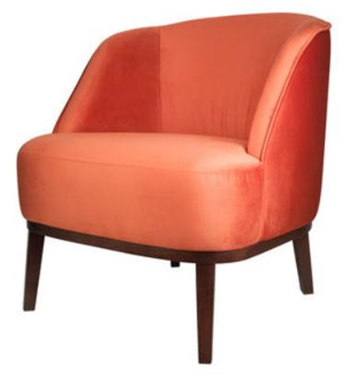 Casa Padrino Lounge Sessel Orange / Braun 66 x 66 x H. 70 cm - Luxus Kollektion von Casa Padrino