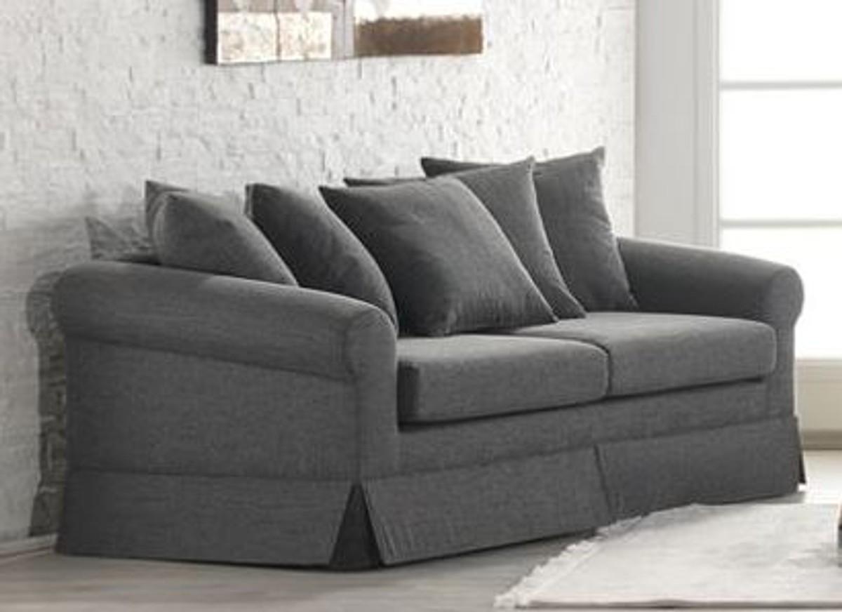 Casa Padrino Lounge Wohnzimmer 3er Sofa Marbella Mittelgrau - Hotel Möbel Casa Padrino Lounge Wohnzimmer 3er Sofa Marbella Mittelgrau - Hotel Möbel von Casa Padrino