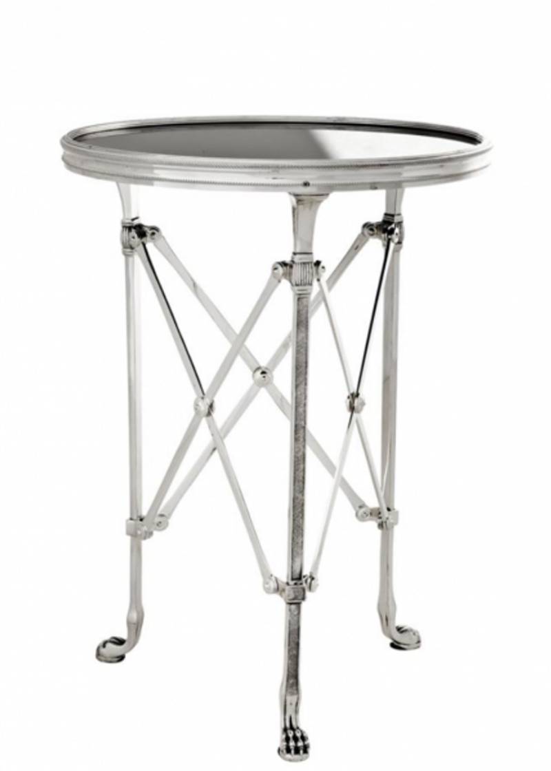 Casa Padrino Luxus Art Deco Designer Beistelltisch Antik Silber mit schwarzem Glas 42 x H. 55 cm - Luxus Qualität Casa Padrino Luxus Art Deco Designer Beistelltisch Antik Silber mit schwarzem Glas 42 x H. 55 cm - Luxus Qualität von Casa Padrino