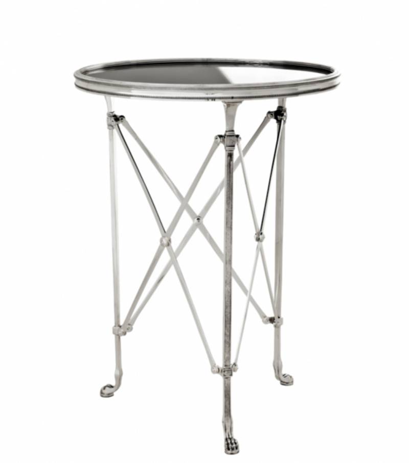 Casa Padrino Luxus Art Deco Designer Beistelltisch Antik Silber mit schwarzem Glas 52 x H. 70 cm - Luxus Hotel Tisch von Casa Padrino