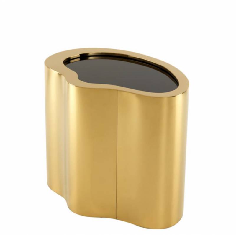 Casa Padrino Luxus Art Deco Designer Beistelltisch Gold mit schwarzem Glas - Luxus Kollektion Casa Padrino Luxus Art Deco Designer Beistelltisch Gold mit schwarzem Glas - Luxus Kollektion von Casa Padrino